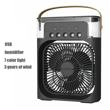 Portable Fan Air Conditioners USB Electric Fan Air Cooler LED Night Light Water Mist Fun 3 in 1 Air Humidifier for Home